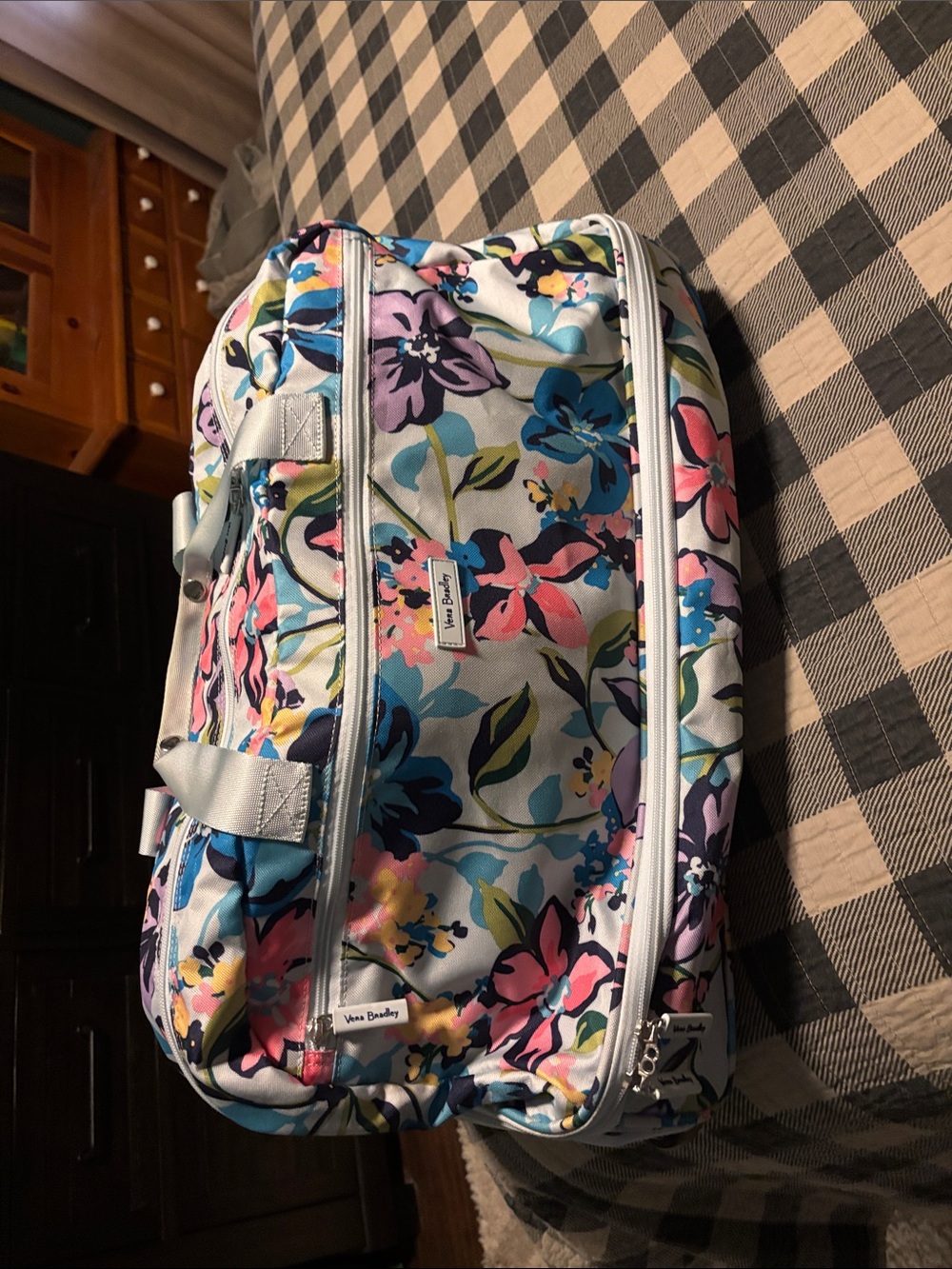 Vera Bradley Multicolor Floral Travel Duffel - Blue, Pink, Purple, Green
